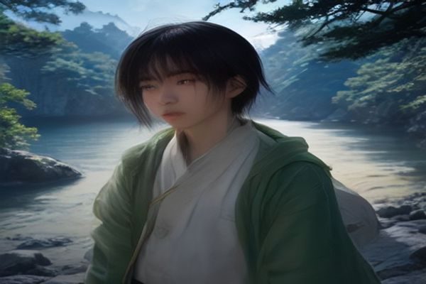 一位观众在昏暗房间里用电脑观看动画，屏幕发出蓝光，画面怀旧氛围